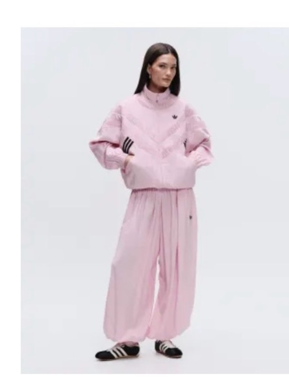 adidas Light Pink Wide-Leg Track Pants